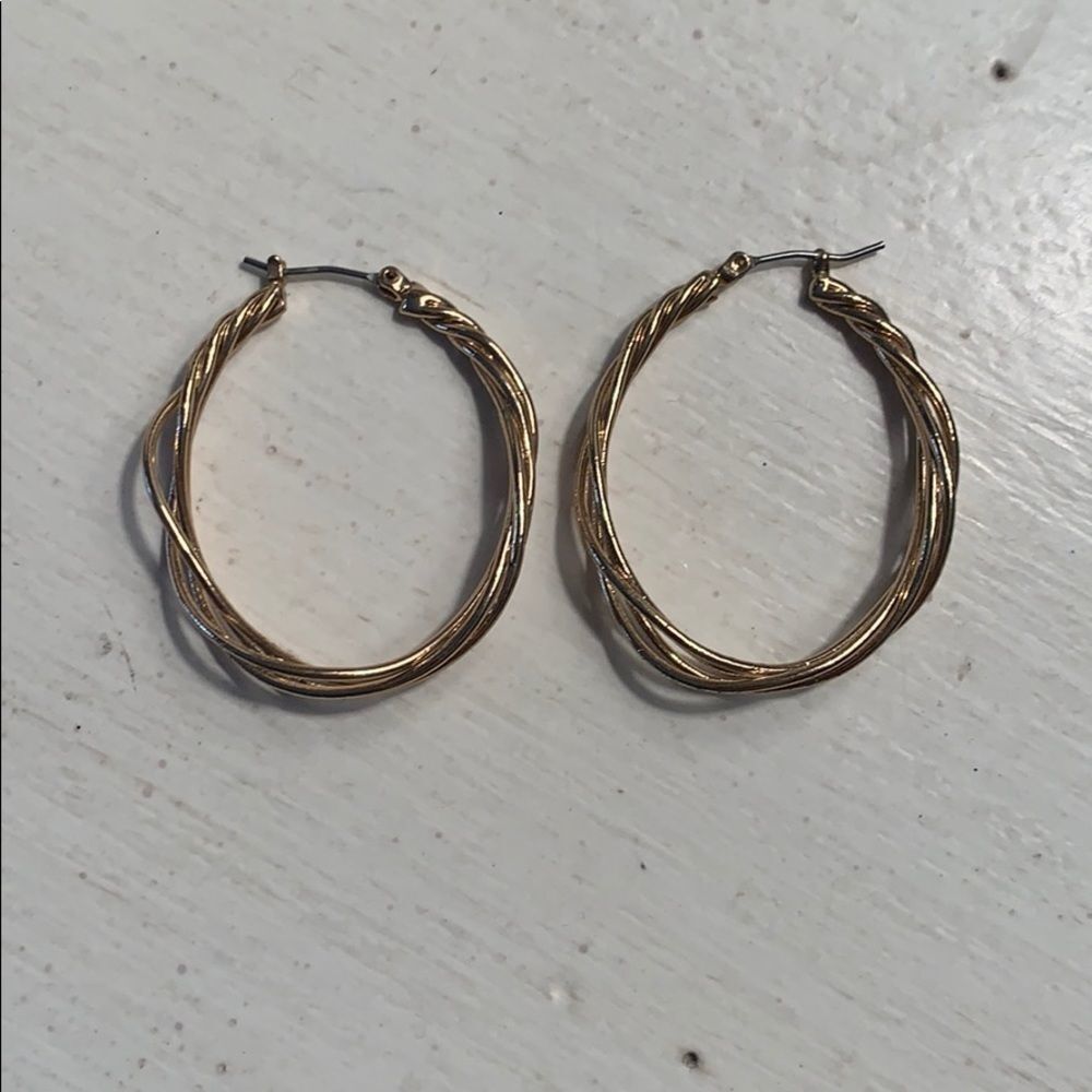 PLATED Gold twisted hoop earrings